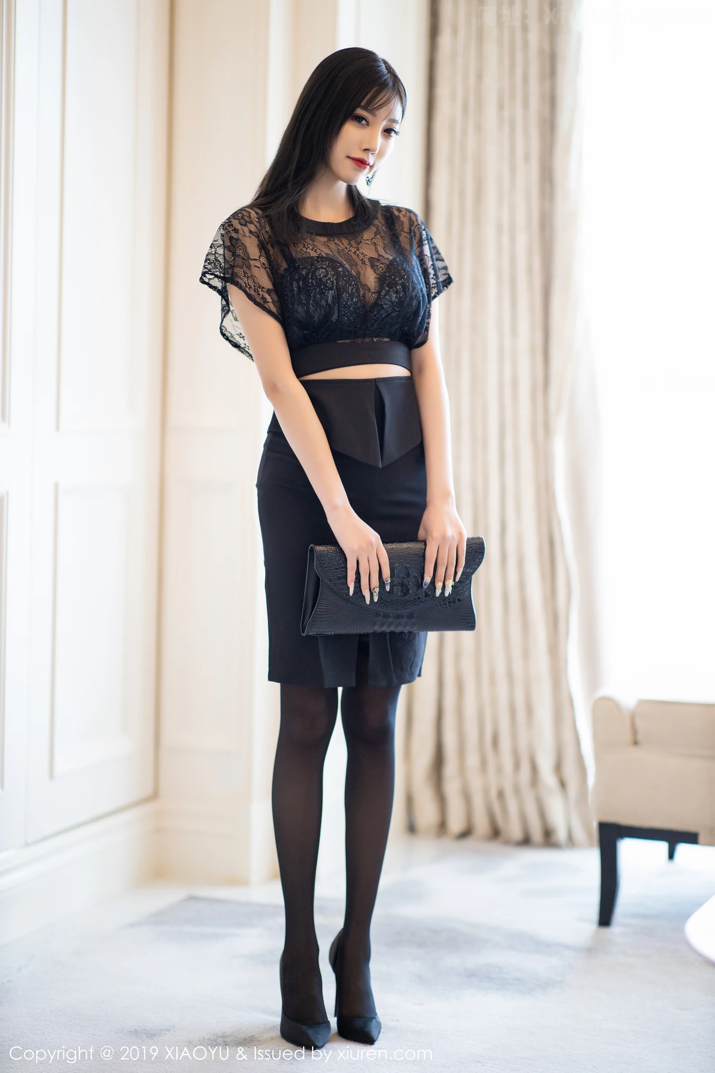 图片[2]-[XiaoYu画语界]Vol.162 女神杨晨晨sugar海南旅拍私房黑色缕空内衣惹火诱惑写真85P-秀人网官方网站